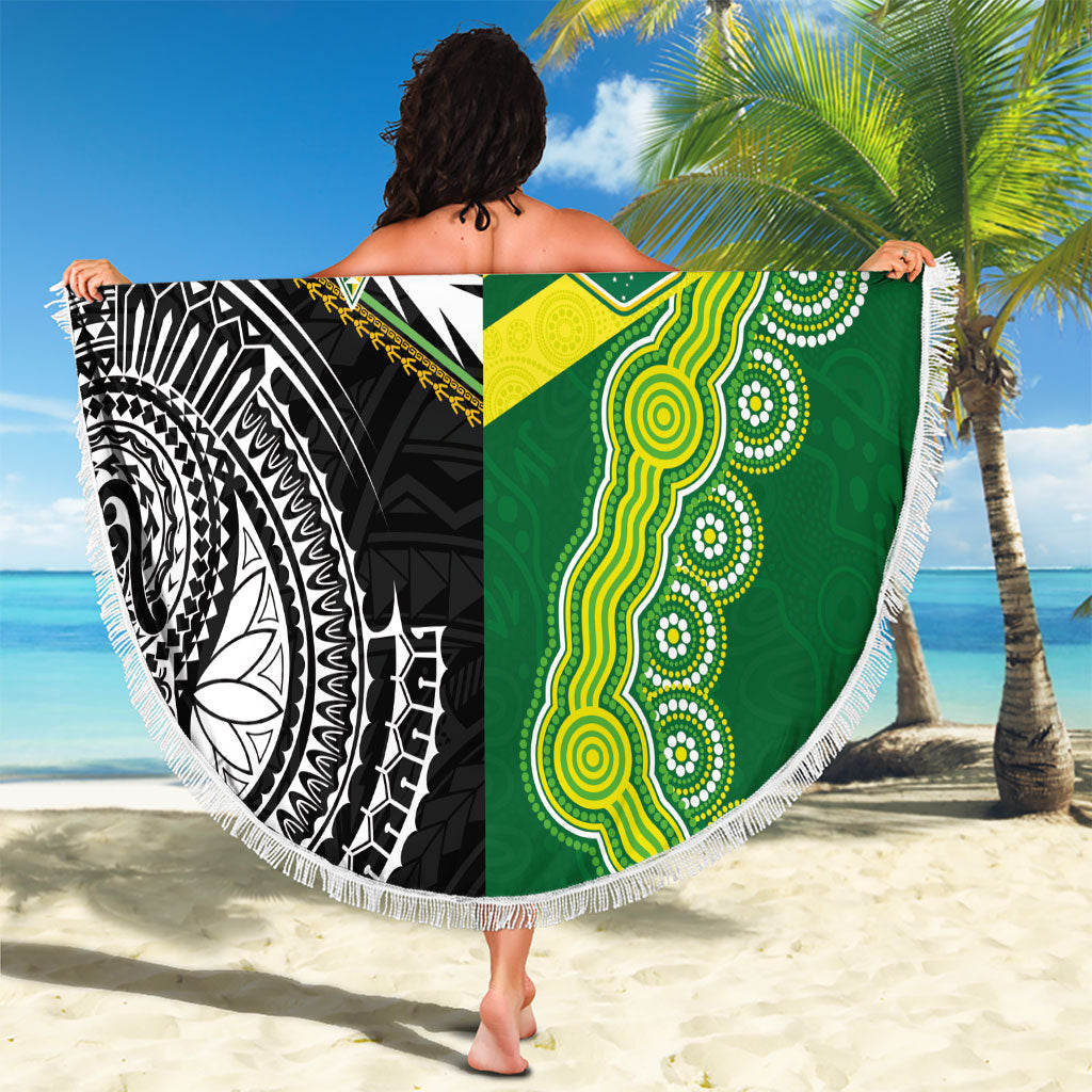 Rugby Cook Islands and Australia Beach Blanket Tatau Tribal with Aboriginal Chevron Sport Style LT03 - Polynesian Pride