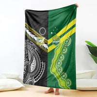 Rugby Cook Islands and Australia Blanket Tatau Tribal with Aboriginal Chevron Sport Style LT03 - Polynesian Pride