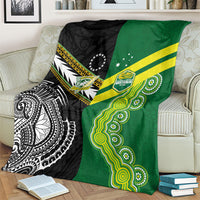 Rugby Cook Islands and Australia Blanket Tatau Tribal with Aboriginal Chevron Sport Style LT03 - Polynesian Pride