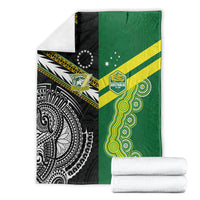 Rugby Cook Islands and Australia Blanket Tatau Tribal with Aboriginal Chevron Sport Style LT03 - Polynesian Pride
