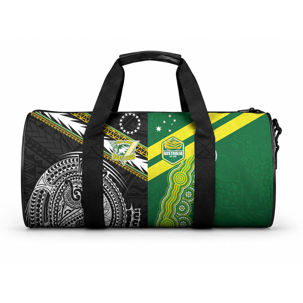 Rugby Cook Islands and Australia Duffle Bag Tatau Tribal with Aboriginal Chevron Sport Style LT03 One size Multicolor - Polynesian Pride