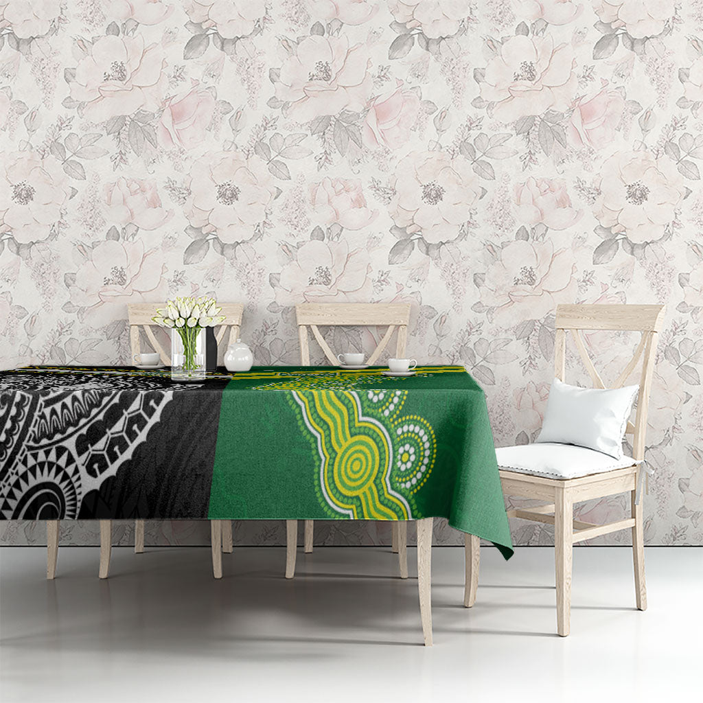 Rugby Cook Islands and Australia Tablecloth Tatau Tribal with Aboriginal Chevron Sport Style LT03 - Polynesian Pride