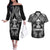 Custom New Zealand Rugby Couples Matching Off The Shoulder Long Sleeve Dress and Hawaiian Shirt Aotearoa Champion Cup History with Silver Fern LT03 Black - Polynesian Pride