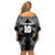 Custom New Zealand Rugby Family Matching Off Shoulder Short Dress and Hawaiian Shirt Aotearoa Champion Cup History with Silver Fern LT03 - Polynesian Pride