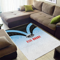 Fijian Rugby Area Rug Tapa Pattern Retro Sporty Style LT03 - Polynesian Pride