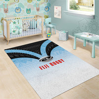 Fijian Rugby Area Rug Tapa Pattern Retro Sporty Style LT03 - Polynesian Pride