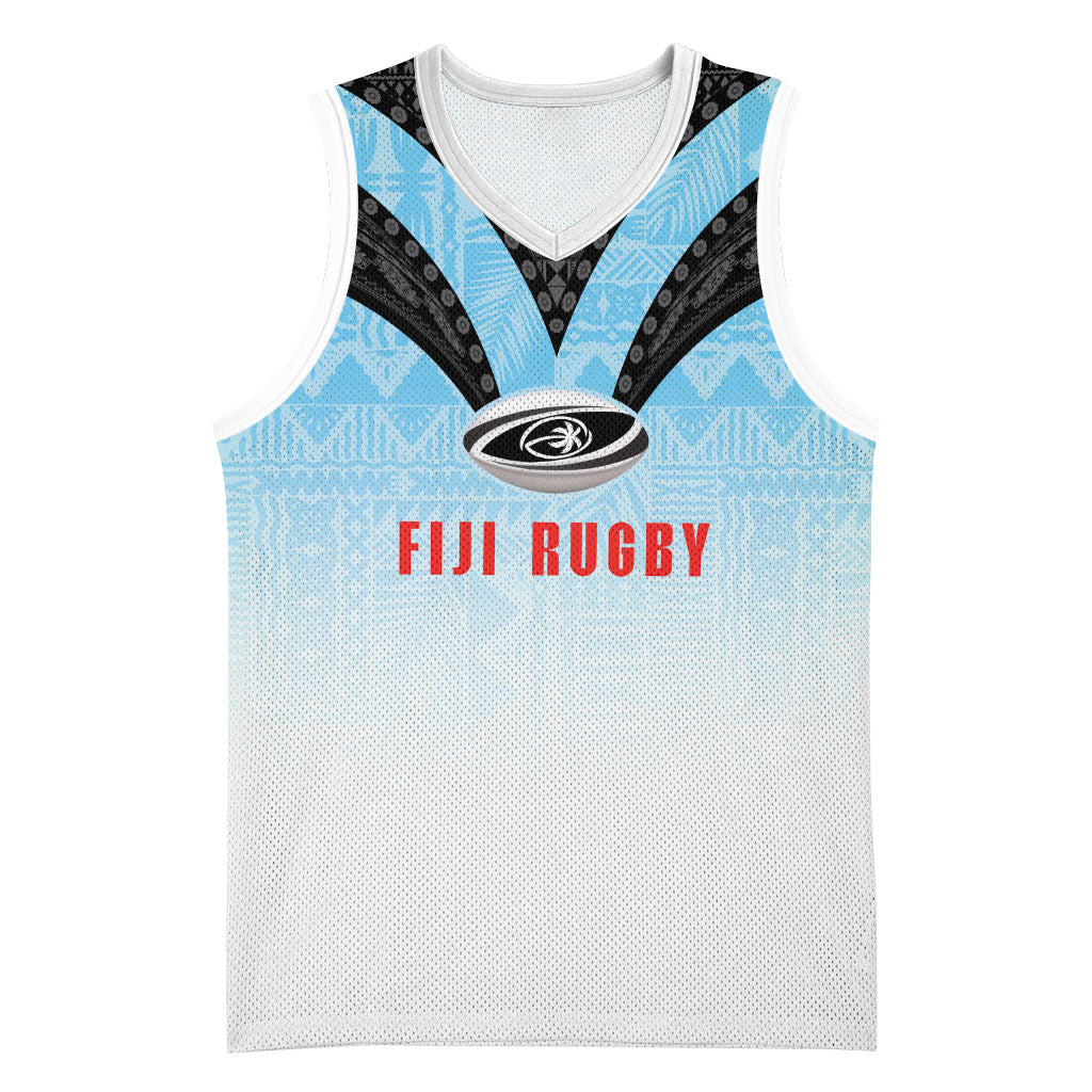 Custom Fijian Rugby Basketball Jersey Tapa Pattern Retro Sporty Style LT03 Unisex White - Polynesian Pride