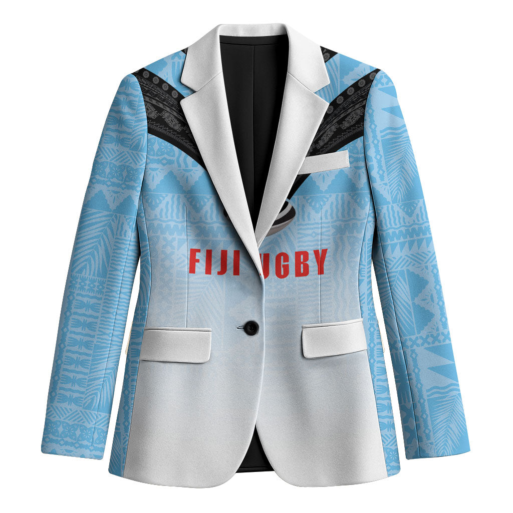 Custom Fijian Rugby Blazer Tapa Pattern Retro Sporty Style LT03 Unisex White - Polynesian Pride