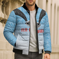 Custom Fijian Rugby Bomber Puffer Jacket Tapa Pattern Retro Sporty Style LT03 - Polynesian Pride