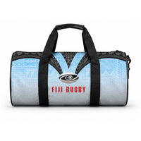 Fijian Rugby Duffle Bag Tapa Pattern Retro Sporty Style LT03 One size White - Polynesian Pride