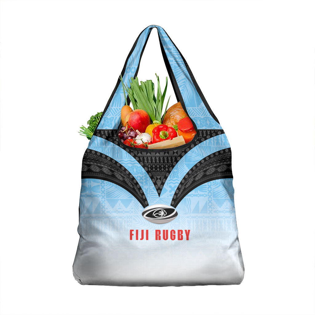 Fijian Rugby Grocery Bag Tapa Pattern Retro Sporty Style
