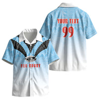 Custom Fijian Rugby Kid Hawaiian Shirt Tapa Pattern Retro Sporty Style LT03 - Polynesian Pride