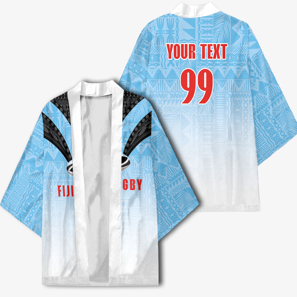 Custom Fijian Rugby Kimono Tapa Pattern Retro Sporty Style LT03 - Polynesian Pride