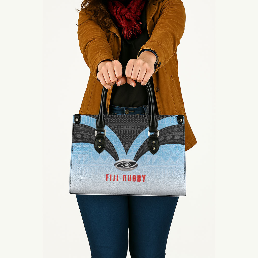 Fijian Rugby Leather Bag Tapa Pattern Retro Sporty Style LT03 - Polynesian Pride