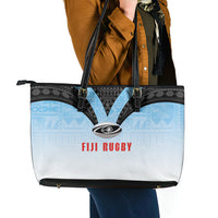 Fijian Rugby Leather Tote Bag Tapa Pattern Retro Sporty Style LT03 - Polynesian Pride