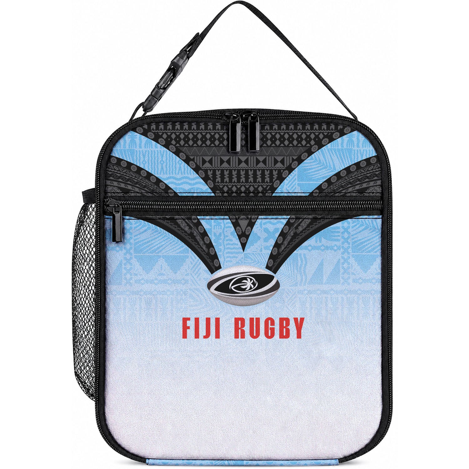 Fijian Rugby Lunch Bag Tapa Pattern Retro Sporty Style LT03 10.2 × 8.3 × 4.3 inch White - Polynesian Pride