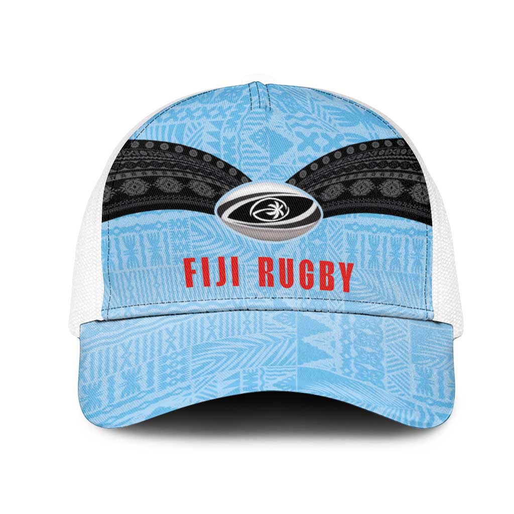 Fijian Rugby Mesh Trucker Cap Tapa Pattern Retro Sporty Style LT03 One Size White White - Polynesian Pride