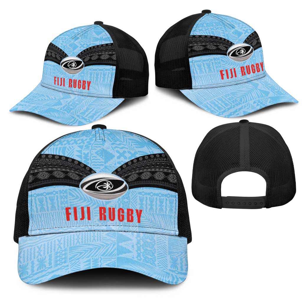 Fijian Rugby Mesh Trucker Cap Tapa Pattern Retro Sporty Style LT03 - Polynesian Pride