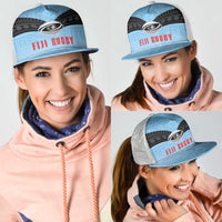 Fijian Rugby Mesh Trucker Cap Tapa Pattern Retro Sporty Style LT03 - Polynesian Pride