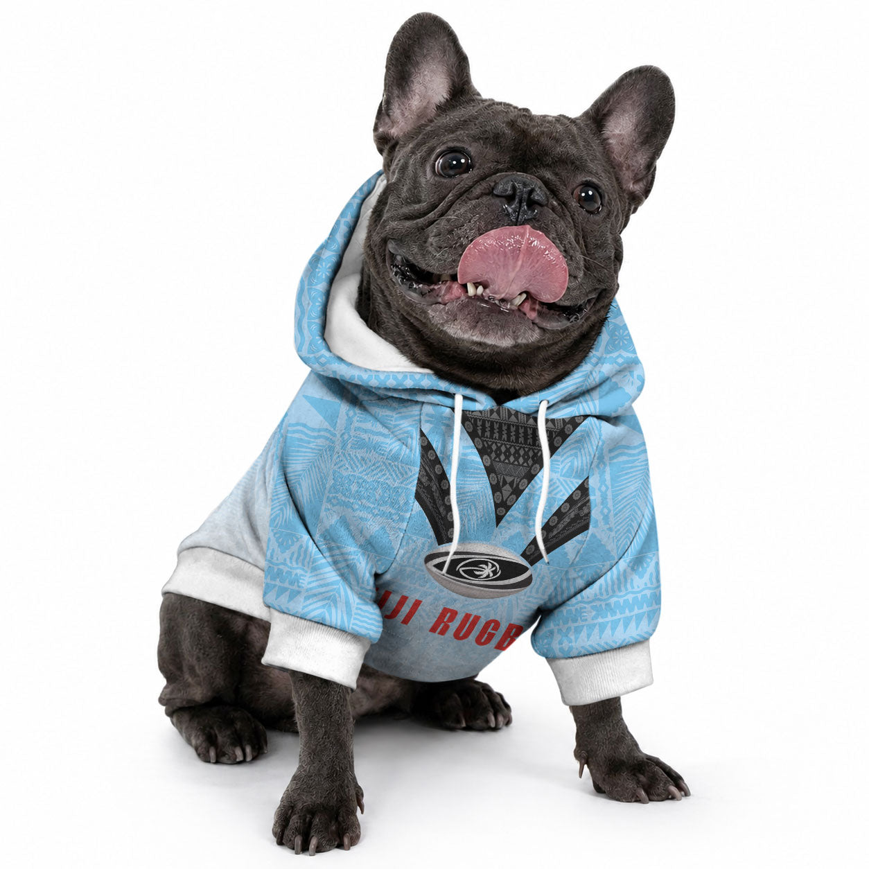 Custom Fijian Rugby Pet Hoodie Tapa Pattern Retro Sporty Style LT03 - Polynesian Pride