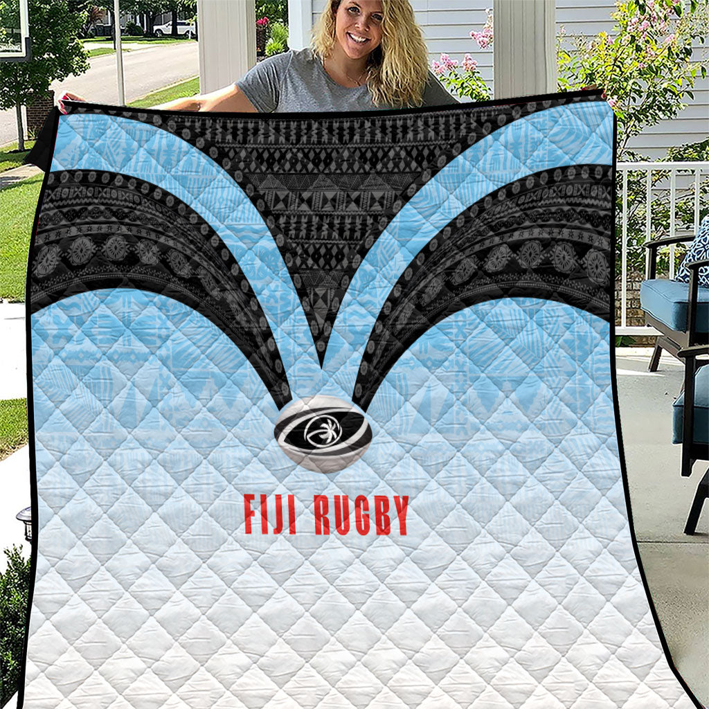 Fijian Rugby Quilt Tapa Pattern Retro Sporty Style LT03 White - Polynesian Pride
