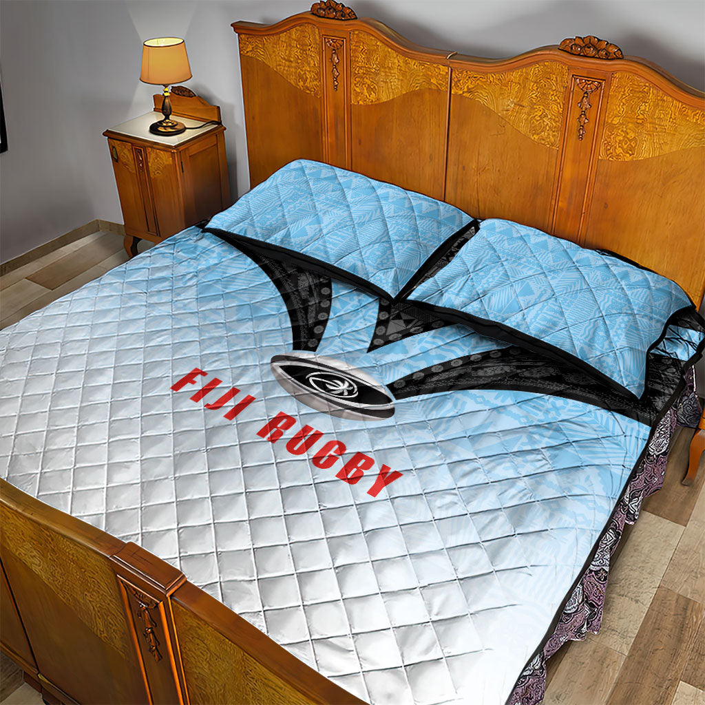 Fijian Rugby Quilt Bed Set Tapa Pattern Retro Sporty Style LT03 - Polynesian Pride
