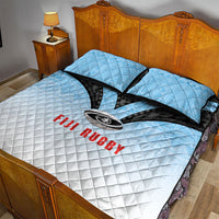 Fijian Rugby Quilt Bed Set Tapa Pattern Retro Sporty Style LT03 - Polynesian Pride