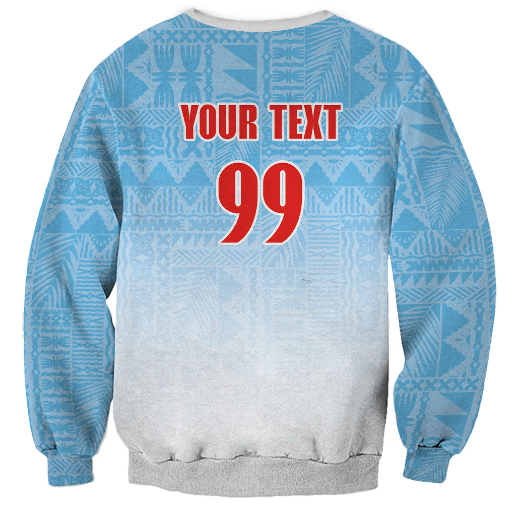 Custom Fijian Rugby Sweatshirt Tapa Pattern Retro Sporty Style LT03 - Polynesian Pride
