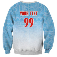 Custom Fijian Rugby Sweatshirt Tapa Pattern Retro Sporty Style LT03 - Polynesian Pride