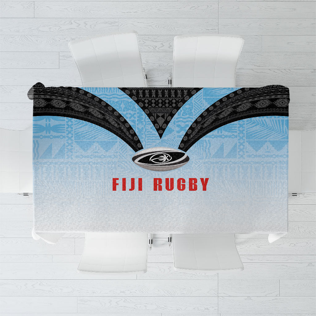 Fijian Rugby Tablecloth Tapa Pattern Retro Sporty Style LT03 White - Polynesian Pride