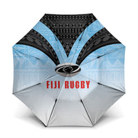 Fijian Rugby Umbrella Tapa Pattern Retro Sporty Style LT03 One Size Folded 11.42 inch Opened Diameter 37.4 inch White - Polynesian Pride
