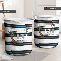 Fijian Rugby Sevens Laundry Basket Masi Tapa Pattern Stripes Sporty Style LT03 - Polynesian Pride