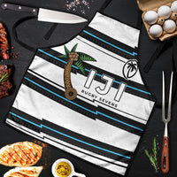 Fijian Rugby Sevens Apron Masi Tapa Pattern Stripes Sporty Style LT03 White - Polynesian Pride