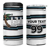 Custom Fijian Rugby Sevens 4 in 1 Can Cooler Tumbler Masi Tapa Pattern Stripes Sporty Style LT03 One Size: 16 oz White - Polynesian Pride