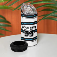 Custom Fijian Rugby Sevens 4 in 1 Can Cooler Tumbler Masi Tapa Pattern Stripes Sporty Style LT03 - Polynesian Pride