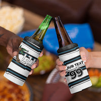 Custom Fijian Rugby Sevens 4 in 1 Can Cooler Tumbler Masi Tapa Pattern Stripes Sporty Style LT03 - Polynesian Pride