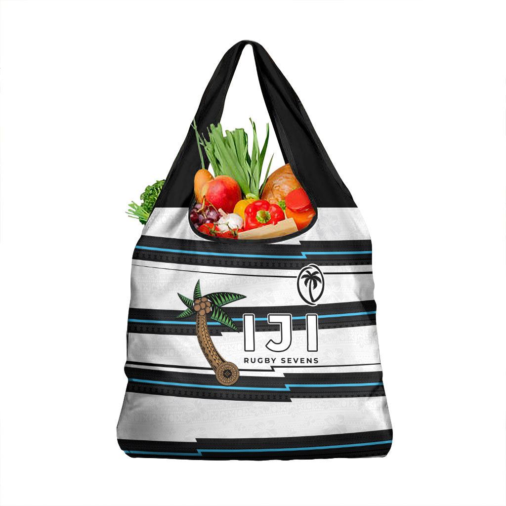 Fijian Rugby Sevens Grocery Bag Masi Tapa Pattern Stripes Sporty Style