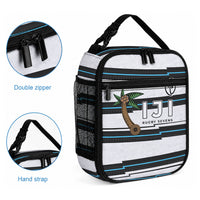 Fijian Rugby Sevens Lunch Bag Masi Tapa Pattern Stripes Sporty Style LT03 - Polynesian Pride