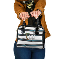 Fijian Rugby Sevens Shoulder Handbag Masi Tapa Pattern Stripes Sporty Style LT03 One Size White - Polynesian Pride