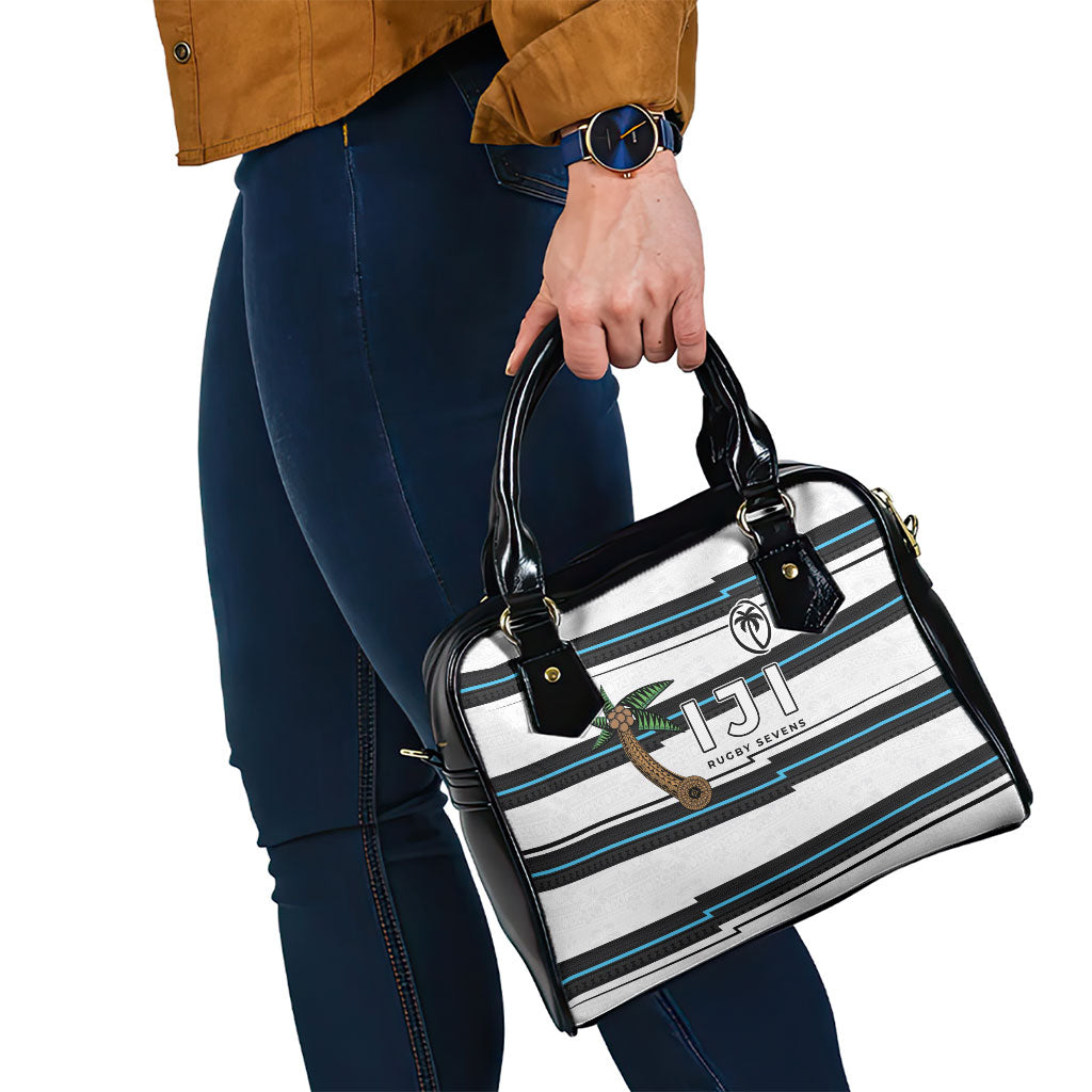 Fijian Rugby Sevens Shoulder Handbag Masi Tapa Pattern Stripes Sporty Style LT03 - Polynesian Pride