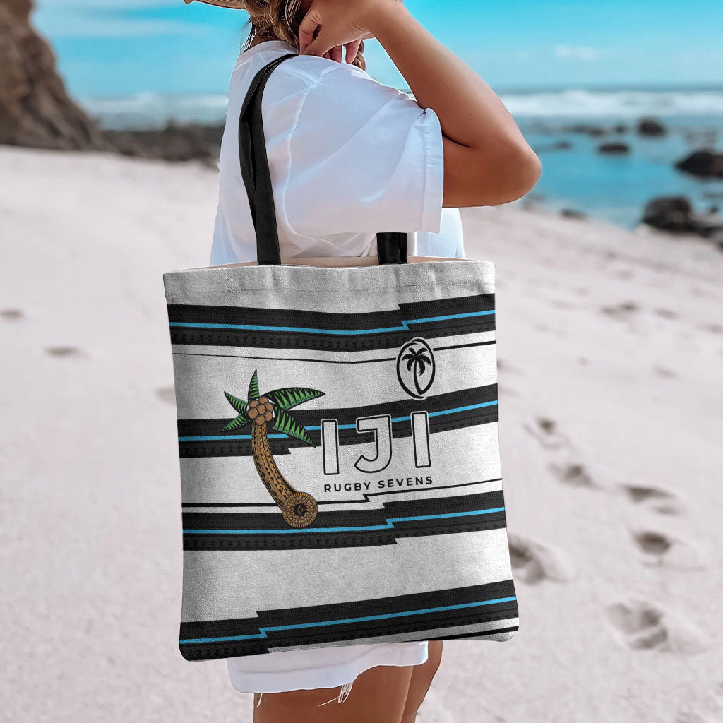 Fijian Rugby Sevens Tote Bag Masi Tapa Pattern Stripes Sporty Style LT03 - Polynesian Pride