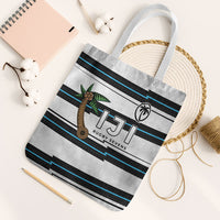 Fijian Rugby Sevens Tote Bag Masi Tapa Pattern Stripes Sporty Style LT03 White Strap One Size White - Polynesian Pride