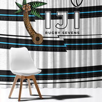 Fijian Rugby Sevens Window Curtain Masi Tapa Pattern Stripes Sporty Style LT03 - Polynesian Pride