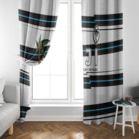 Fijian Rugby Sevens Window Curtain Masi Tapa Pattern Stripes Sporty Style LT03 - Polynesian Pride