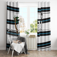 Fijian Rugby Sevens Window Curtain Masi Tapa Pattern Stripes Sporty Style LT03 - Polynesian Pride