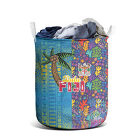 Fijian Coral Reef Laundry Basket with Traditional Tapa Pattern Split Style LT03 - Polynesian Pride