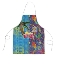 Fijian Coral Reef Apron with Traditional Tapa Pattern Split Style LT03 Multicolor - Polynesian Pride