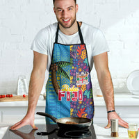 Fijian Coral Reef Apron with Traditional Tapa Pattern Split Style LT03 - Polynesian Pride