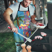 Fijian Coral Reef Apron with Traditional Tapa Pattern Split Style LT03 - Polynesian Pride