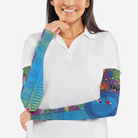 Personalised Fijian Coral Reef Arm Sleeves with Traditional Tapa Pattern Split Style LT03 - Polynesian Pride